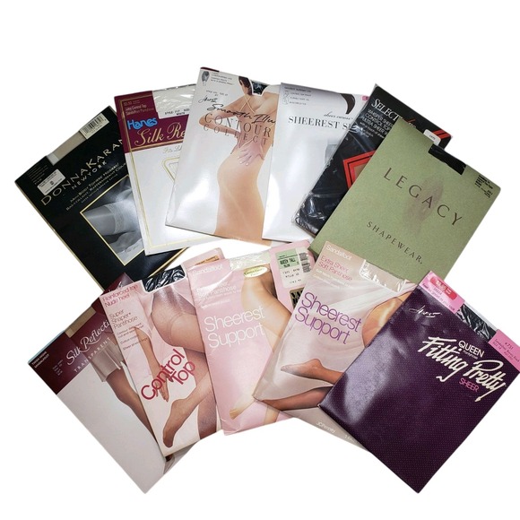 Lot of 11 New In Package VINTAGE Hosiery Pantyhose Mixed Brands SIZES and COLORS